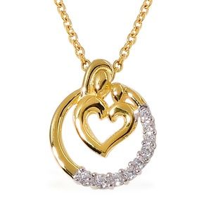 14K GOLD PLATED STERLING PENDANT STEEL IP NECKLACE 20”Approx